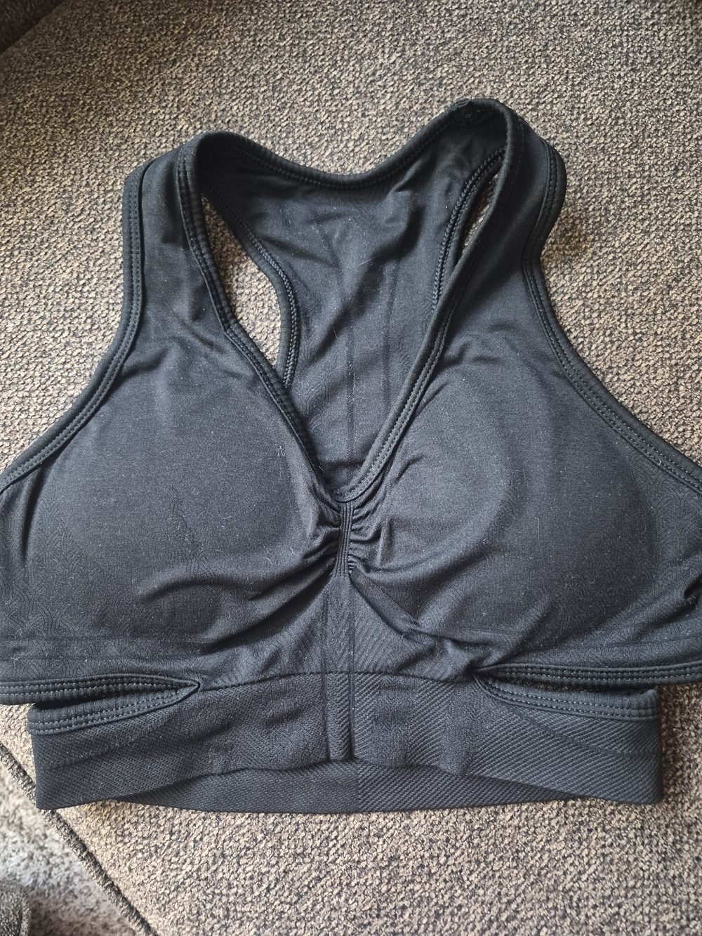 NEW Alphalete Black Seamless Racerback Sports Bra